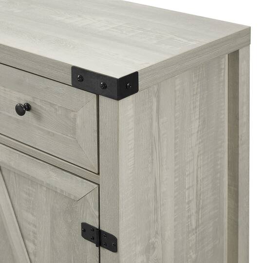 Walker Edison Stone Gray Farmhouse Barn Door Accent Cabinet